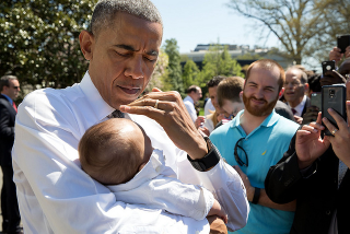 Obama’s paternal instincts are in full effect. April 16, 2015White House Photo by Pete Souza